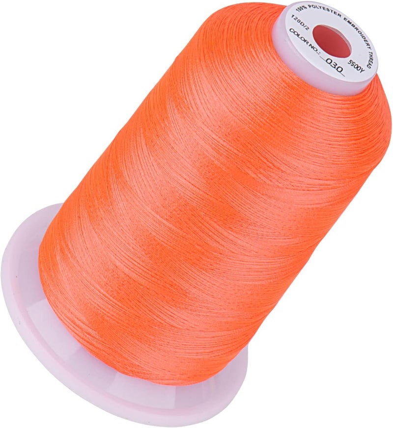 simthread 5500Yds Embroidery Thread, 5000M High-Yardage 40WT 100% Polyester Thread – 170+ Vivid Colors, High-Speed Rated – Compatible with Brother, Singer, Janome & More - Vermilion 030 - Image 1